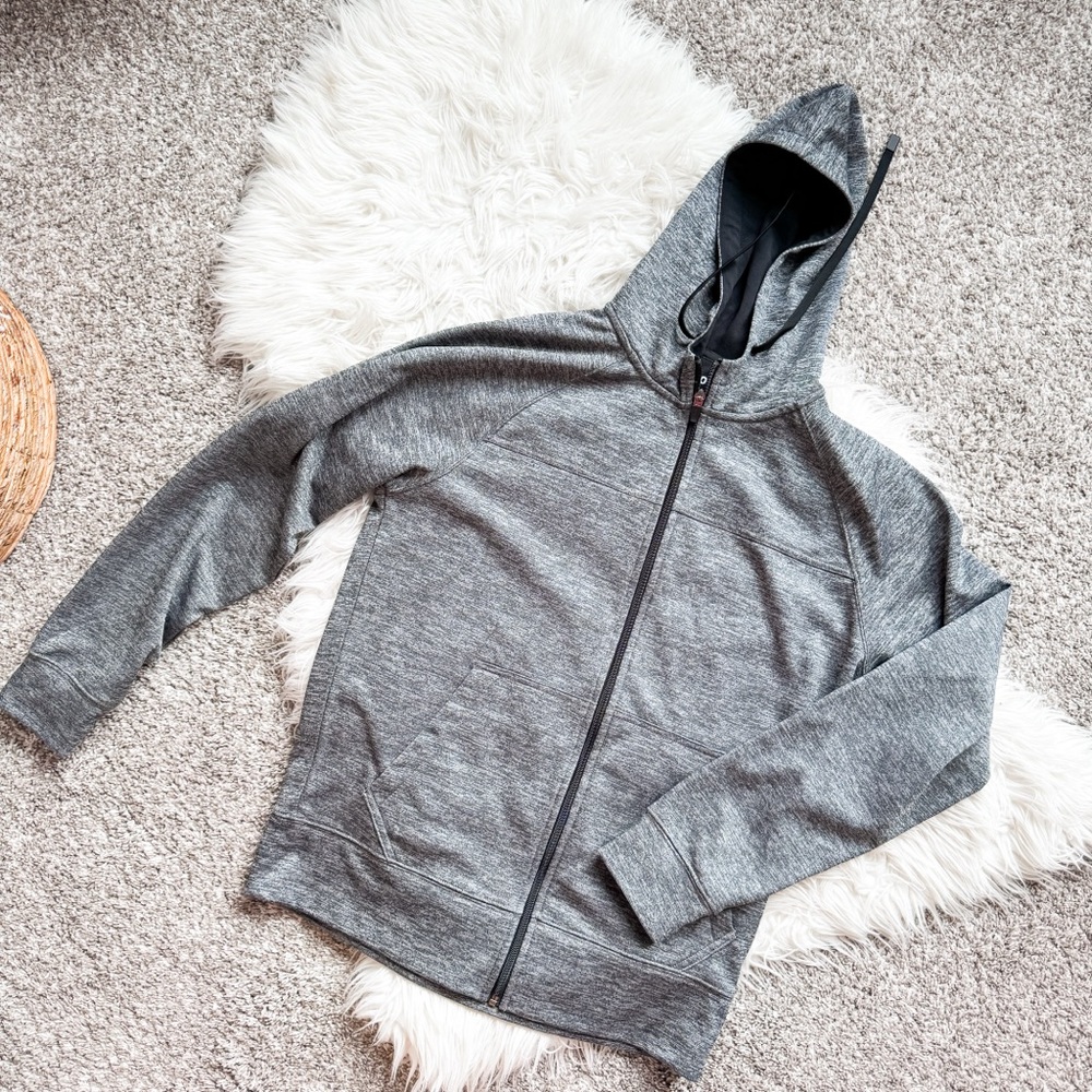 Reebok Gray Zip Up Hoodie Womens Small Athletic Full Zip